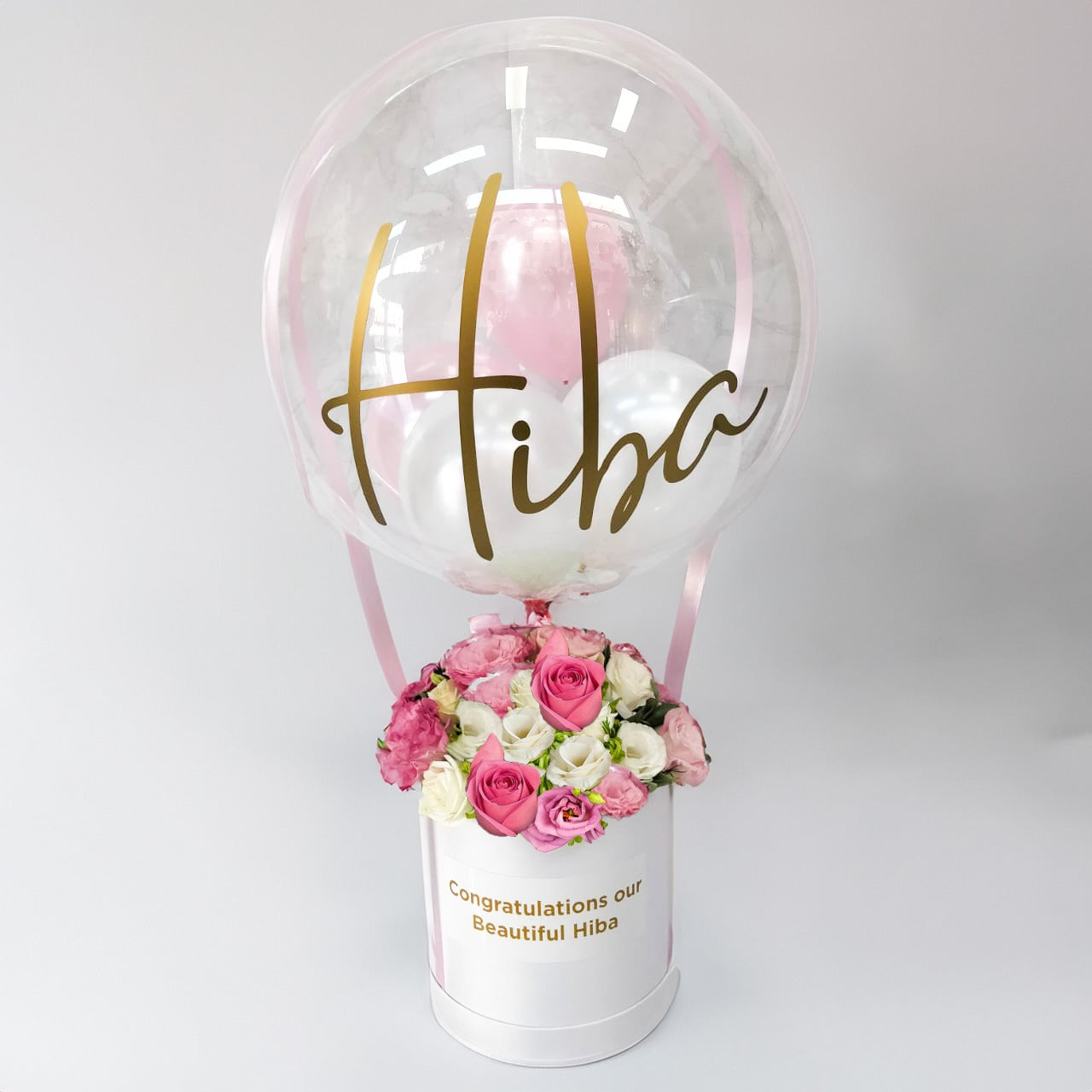 Personalized Hot air balloon flower box