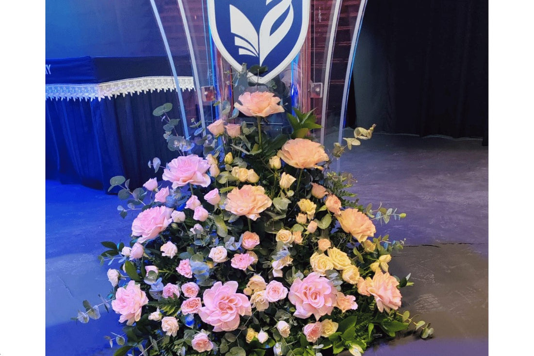 Floral Arrangements for Stage | Stunning Stage Floral Decor – Tabrah ...