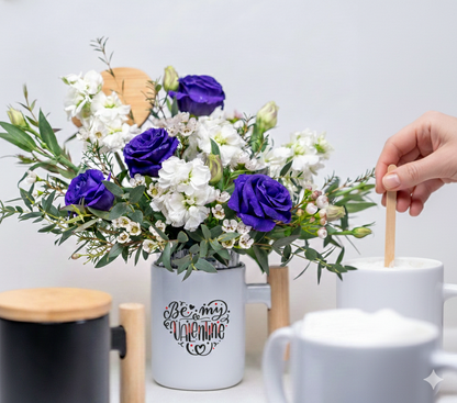 Love is brewing - flower and coffee mug